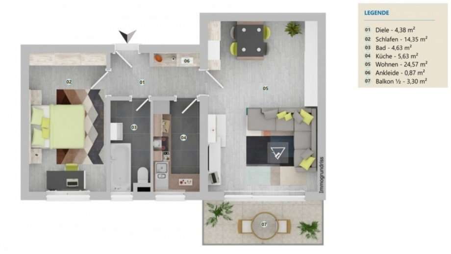 Grundriss Etagenwohnung Taunusstein / Hahn
