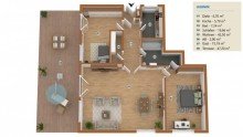 Grundriss Elegante Terrassenwohnung mit traumhaftem Parkblick