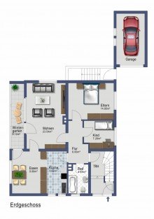 Grundriss EG Rohdiamant in Traumlage mit viel Platz f�r die ganze Familie