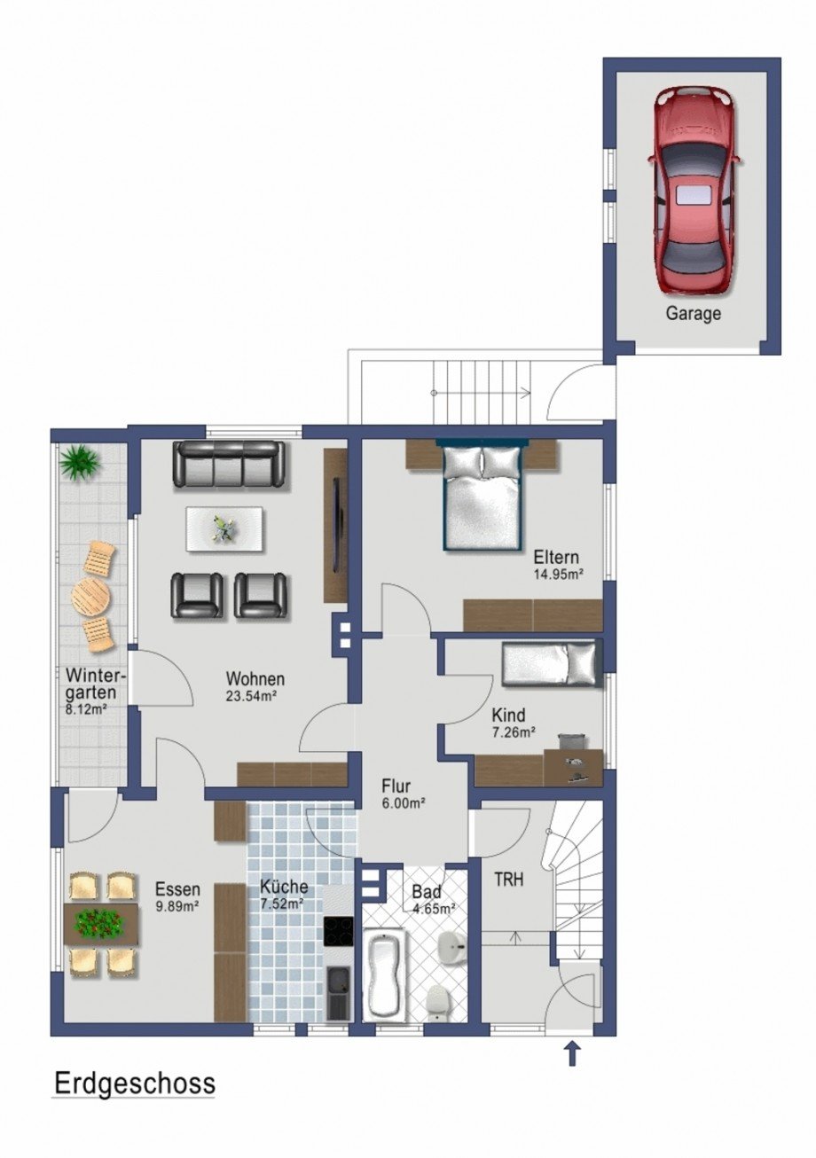 Grundriss EG Mehrfamilienhaus R�sselsheim