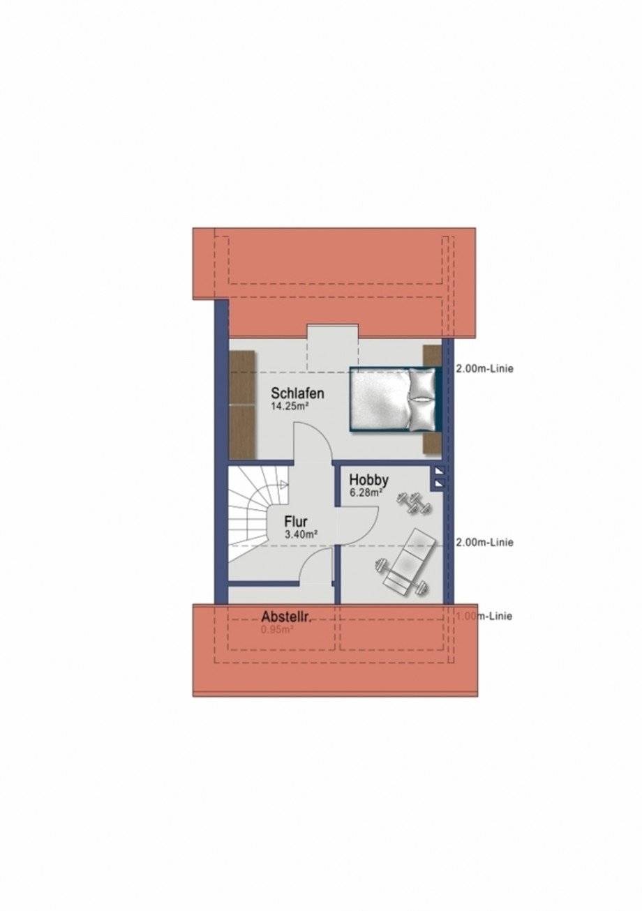 Dachgeschoss Reihenmittelhaus Fl�rsheim am Main