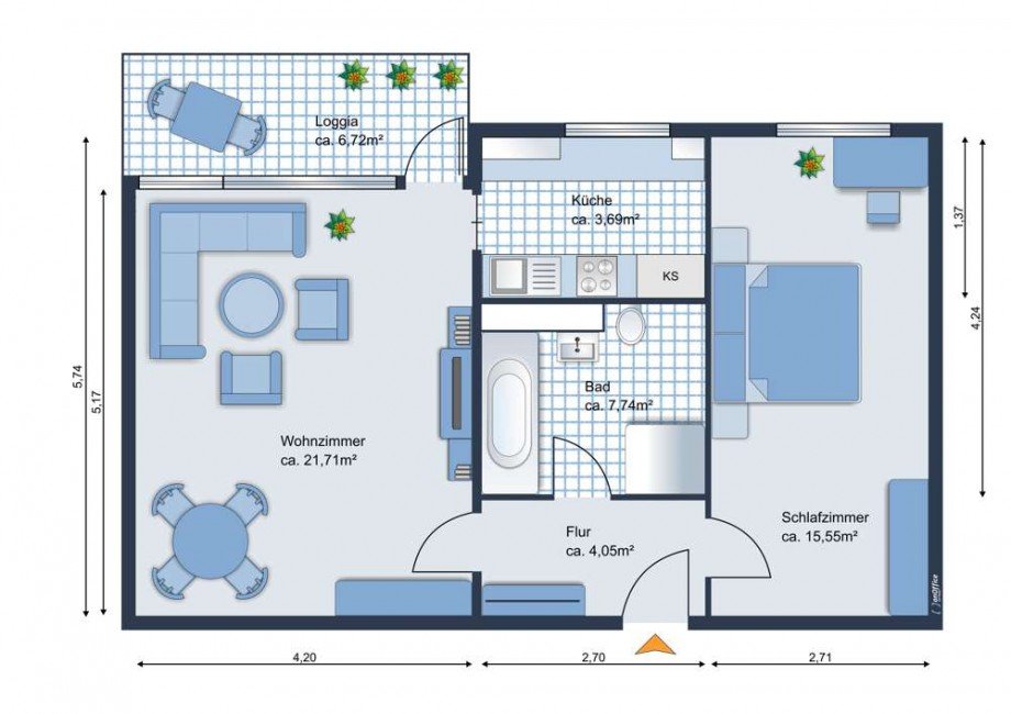 Grundriss Etagenwohnung Taunusstein / Hahn