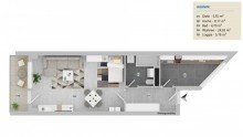Grundriss Investoren aufgepasst: Gut vermietetes Apartment zu verkaufen!