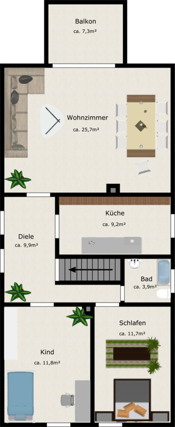 Grundriss OG Mehrfamilienhaus R�sselsheim