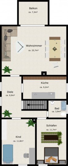 Grundriss OG Sch�nes Haus, super Lage, gro�er Garten. Und das beste: Hier hat auch noch Oma Platz!