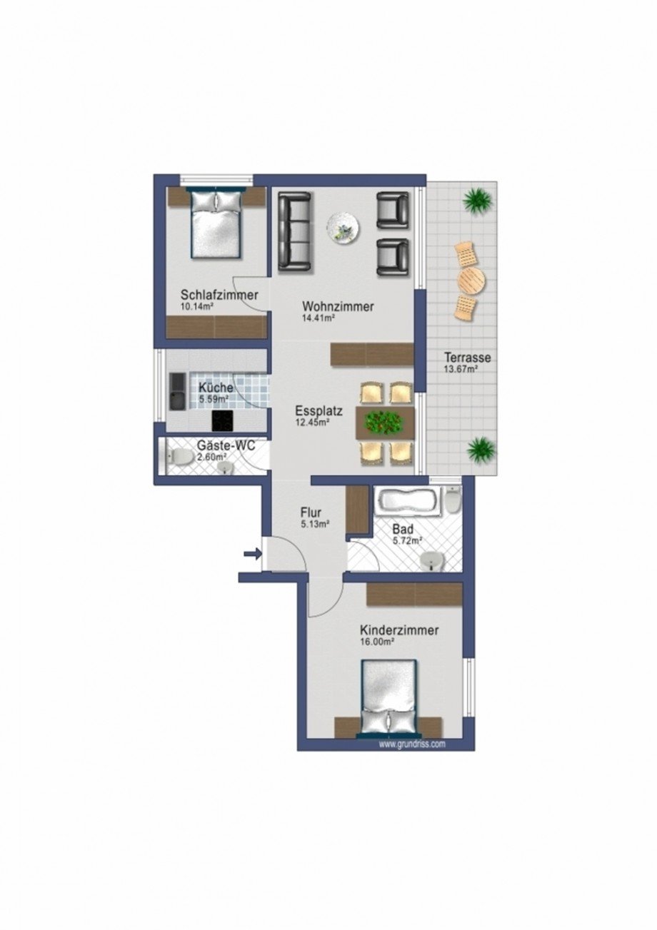 Grundriss Terrassenwohnung Mainz