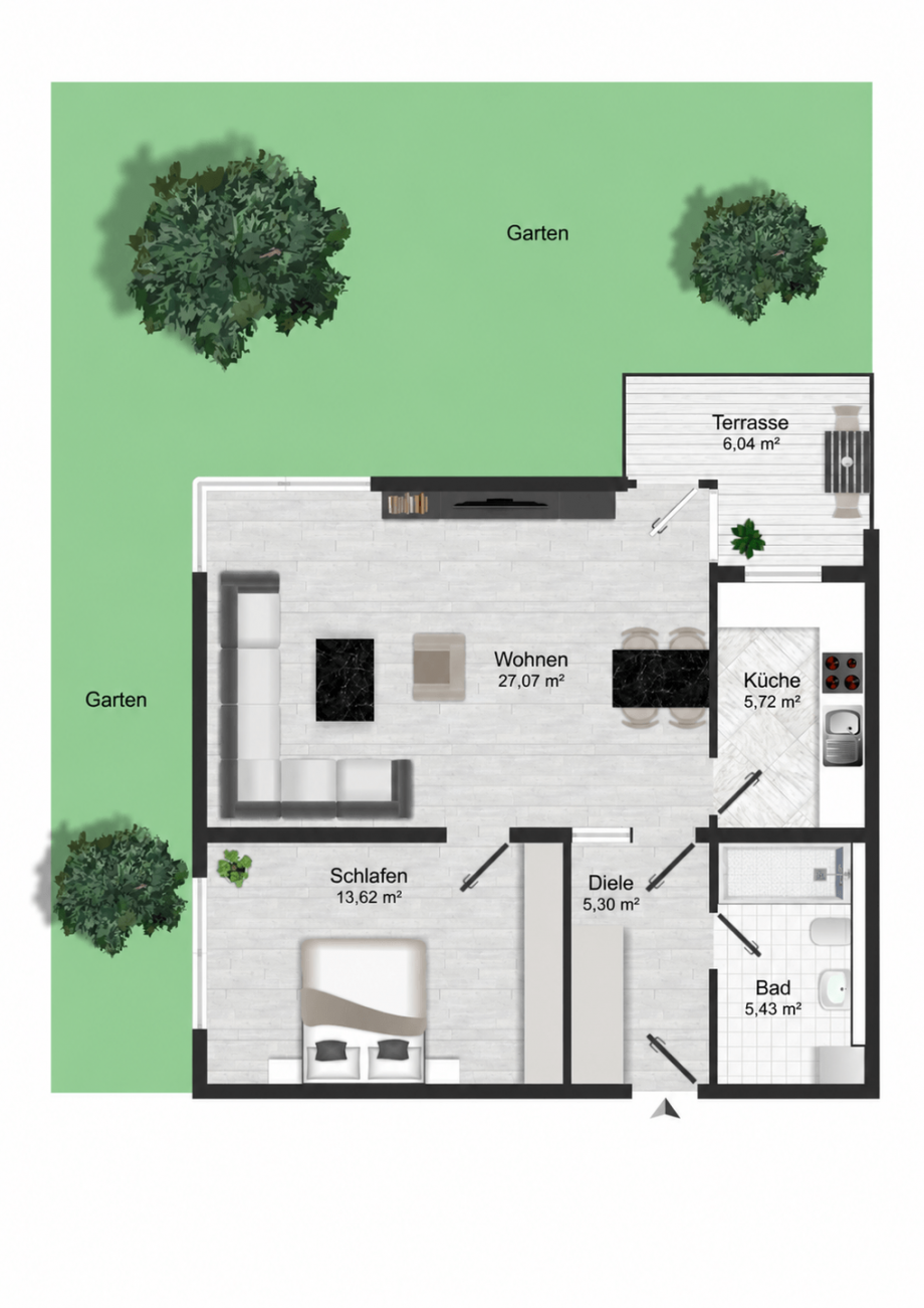 Grundriss Terrassenwohnung Wiesbaden