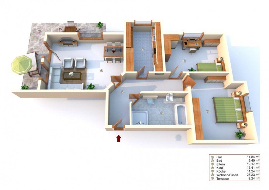Grundriss Terrassenwohnung Taunusstein