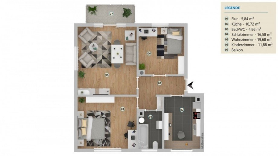 Wohnungsgrundriss Mehrfamilienhaus Heidenrod / Nauroth