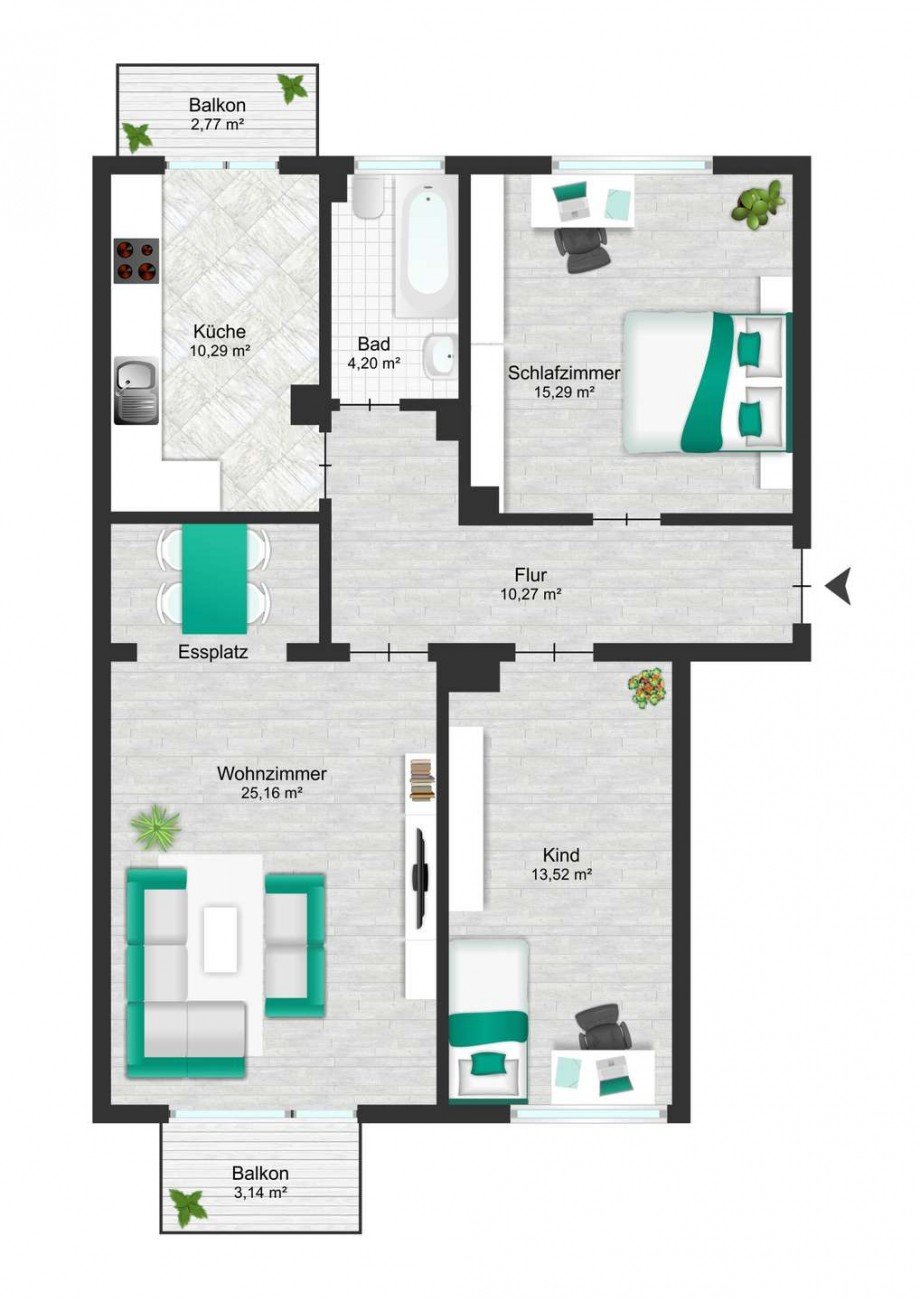 Grundriss Etagenwohnung Mainz