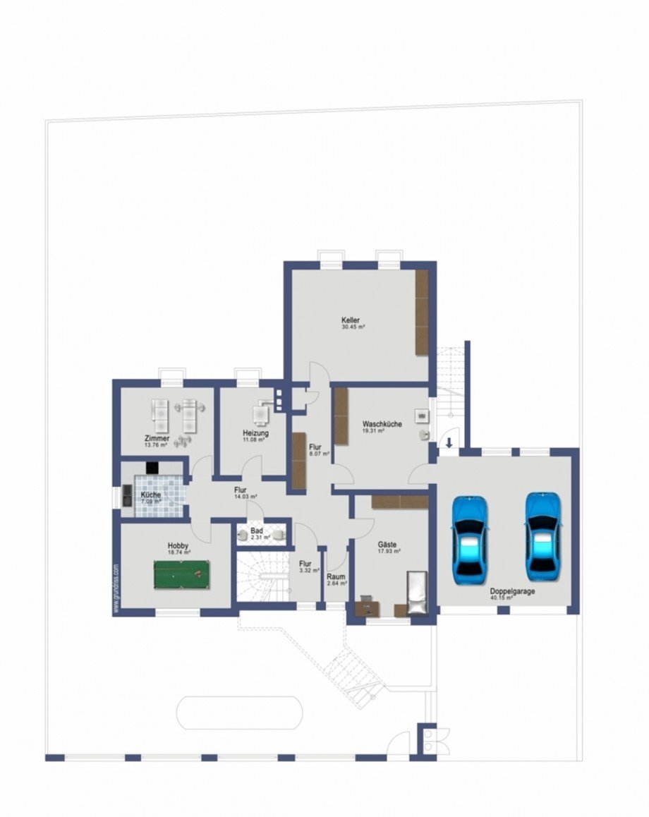 Untergeschoss Mehrfamilienhaus Taunusstein