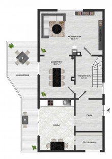 Grundriss EG Solides Haus mit gro�em Wohnbereich, XL-Balkon und Garten