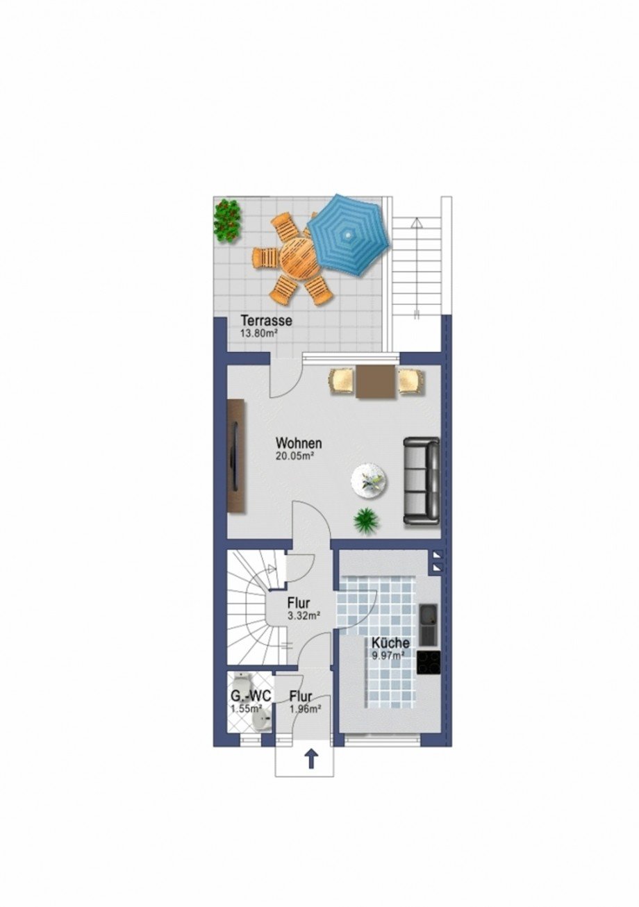 Erdgeschoss Reihenmittelhaus Fl�rsheim am Main