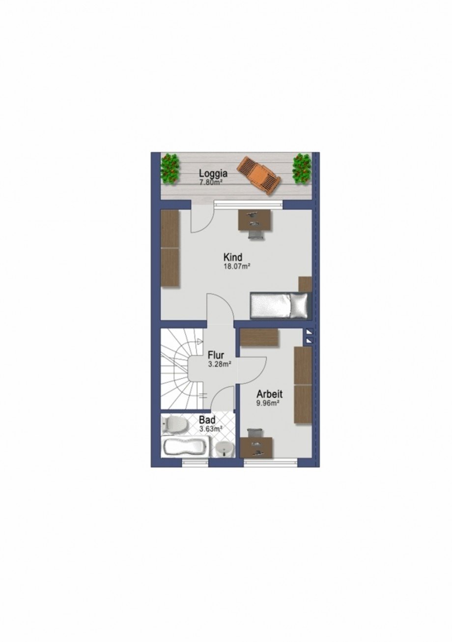Obergeschoss Reihenmittelhaus Fl�rsheim am Main