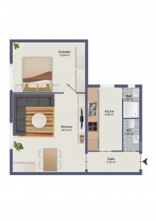 Grundriss Zentral gelegene Wohnung mit Gartenmitbenutzung in Biebrich