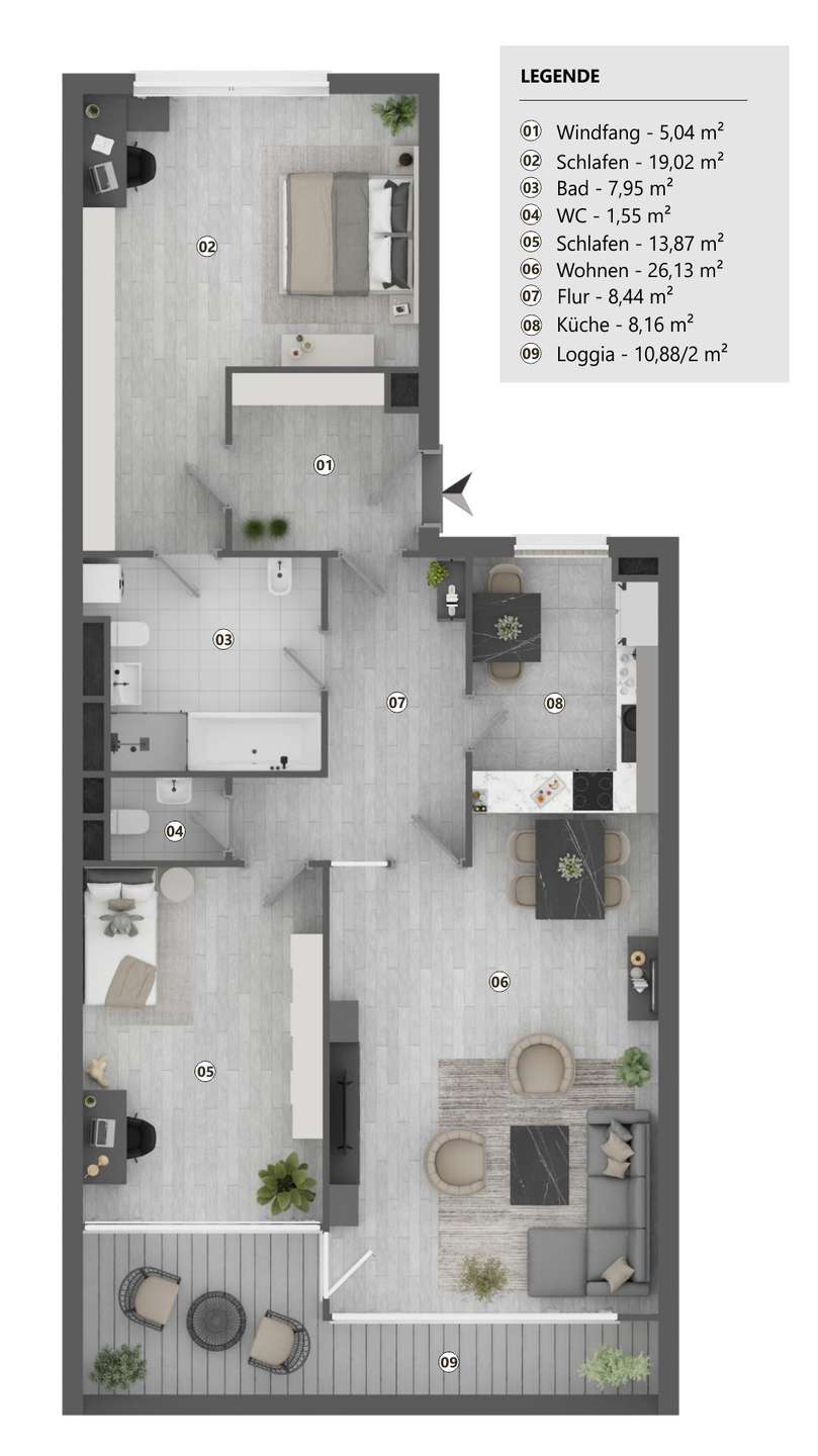 Grundriss Etagenwohnung Wiesbaden