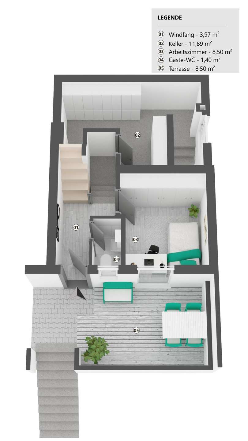 Grundriss EG Reihenendhaus Bad Schwalbach