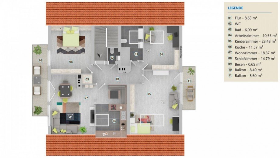 Grundriss Dachgeschosswohnung Taunusstein