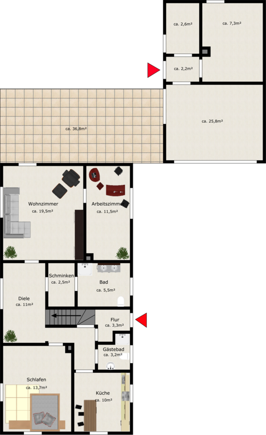 Grundriss EG Mehrfamilienhaus R�sselsheim