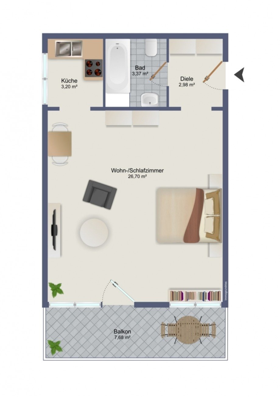 Grundriss Etagenwohnung Wiesbaden / Nordost
