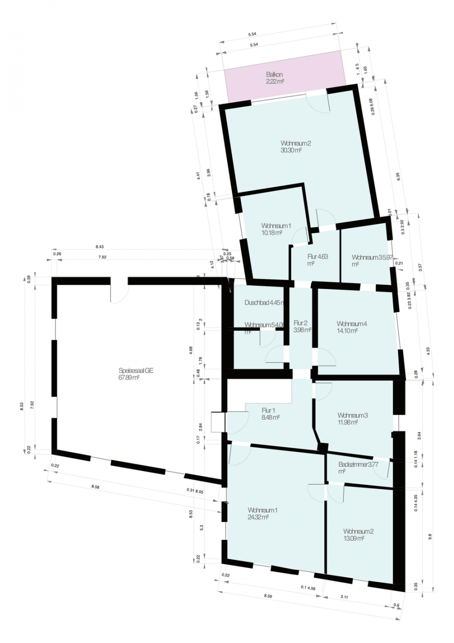 1. Obergeschoss Mehrfamilienhaus Hohenstein