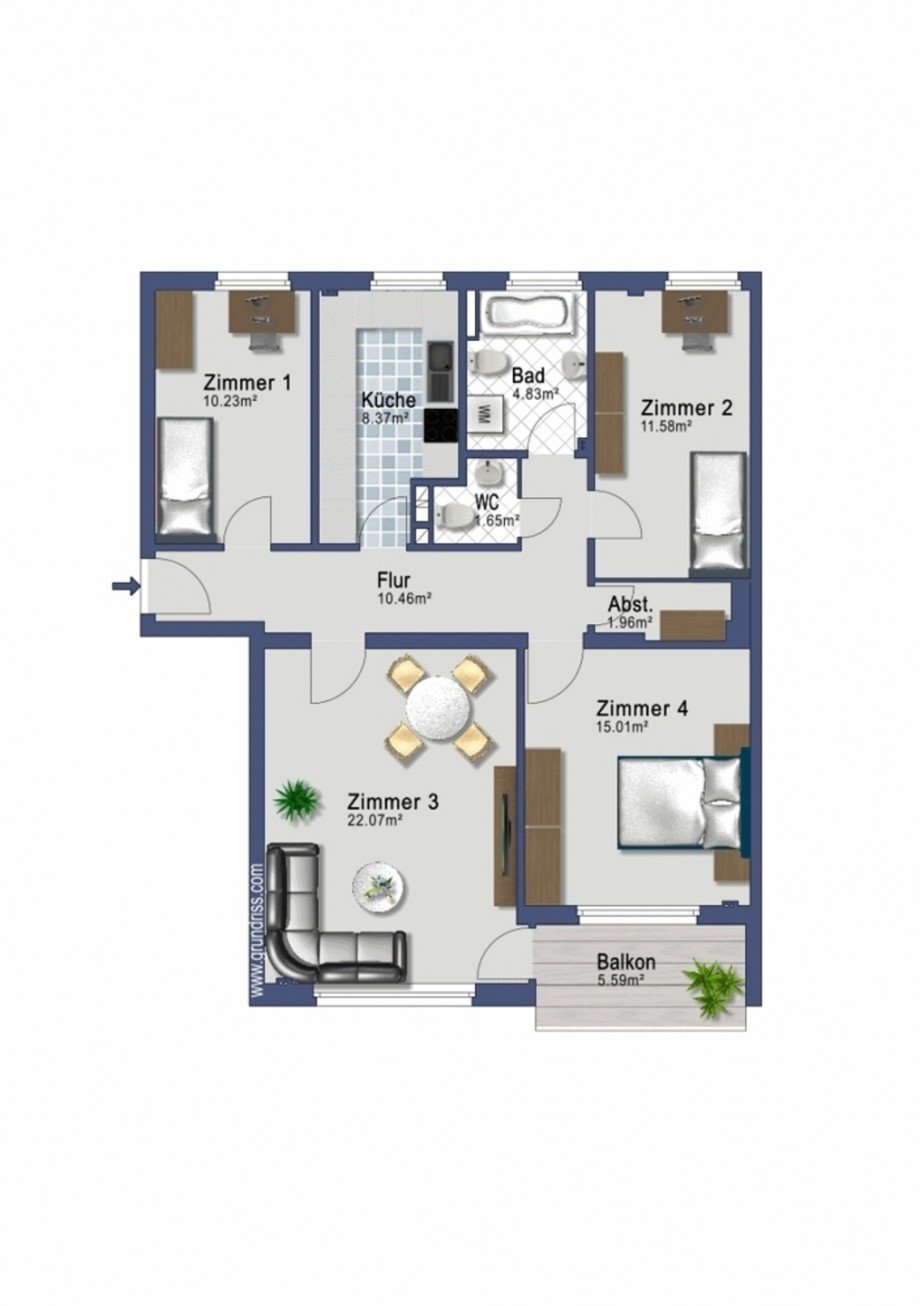 Grundriss Etagenwohnung Frankfurt