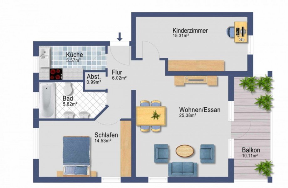 Grundriss Etagenwohnung Bischofsheim